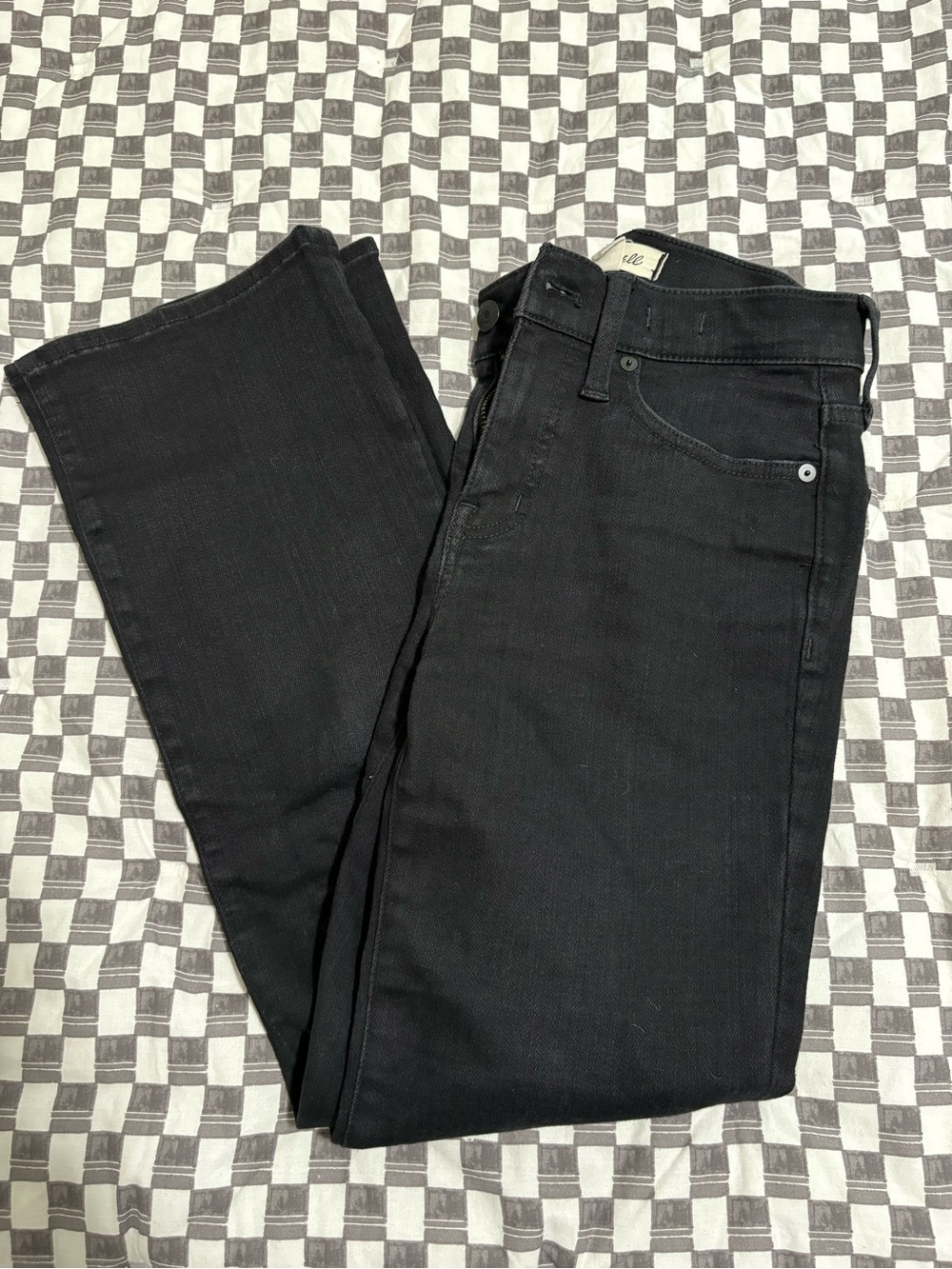 Madewell Black Mid-Rise Kick-Out Jeans